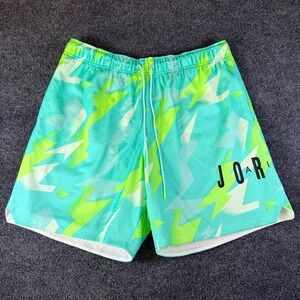 Air Jordan Active Shorts Mens 36x7 Aqua Jumpman Air Mesh Standard Fit Graphic